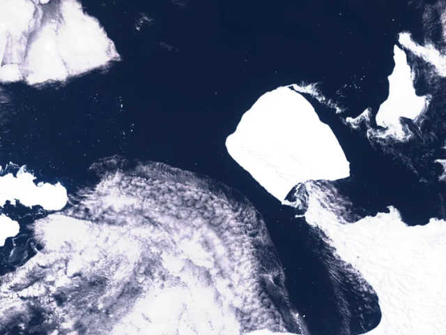 A satellite image of A23a in Antarctica taken in November 2023. European Union/Copernicus Sentinel-3/Handout/Reuters